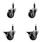 Service Caster 3'' Black Poly Wheel Swivel 3/4'' Expanding Stem Caster Set 2 Brakes, 4PK SCC-EX20S314-PPUB-BLK-2-PLB-2-34 - alternate 1